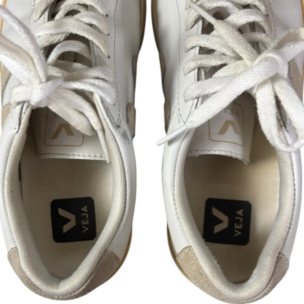 Veja Esplar Bi-Color Extra White Sable Low Top Sneakers Size 5